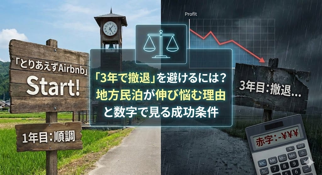 「3年で撤退」を避けるには？地方民泊が伸び悩む理由と数字で見る成功条件