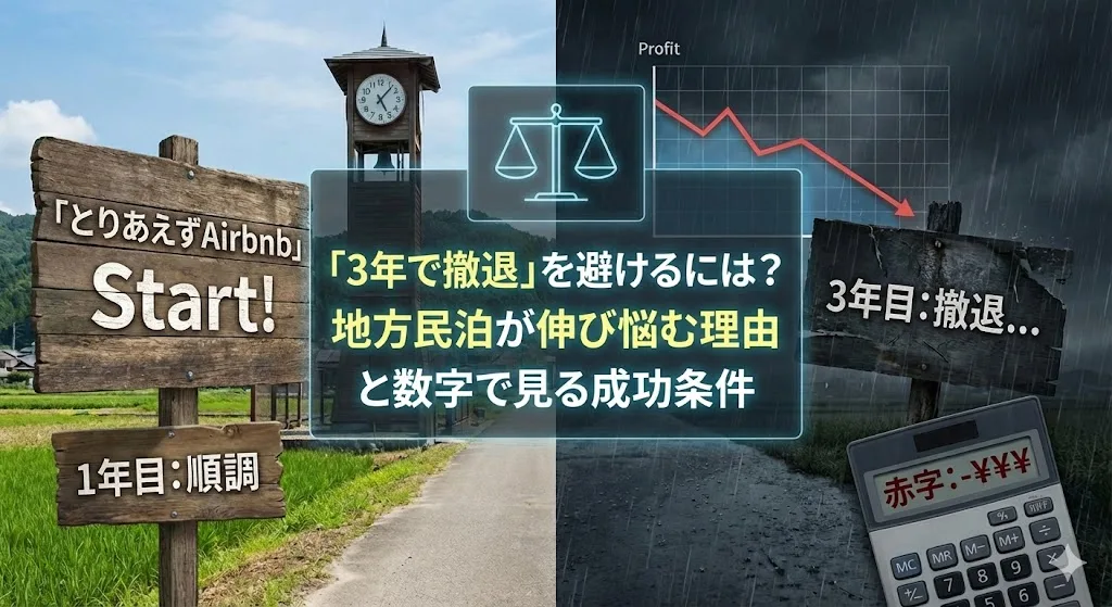 「3年で撤退」を避けるには？地方民泊が伸び悩む理由と数字で見る成功条件