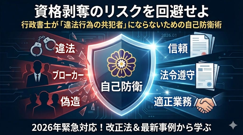 資格剥奪のリスクを回避せよ：行政書士が「違法行為の共犯者」にならないための自己防衛術