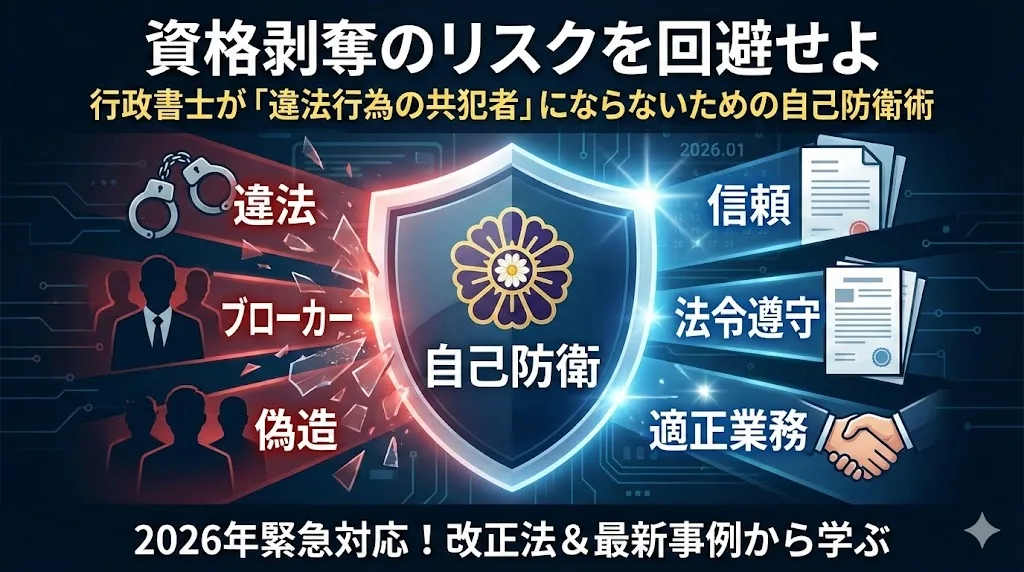 資格剥奪のリスクを回避せよ：行政書士が「違法行為の共犯者」にならないための自己防衛術