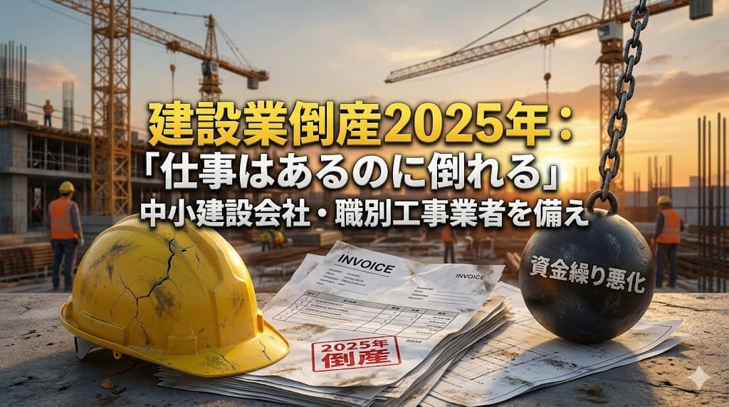2025年建設業の倒産件数が過去最多水準に。仕事はあるのに倒れる「増収倒産」の正体と対策