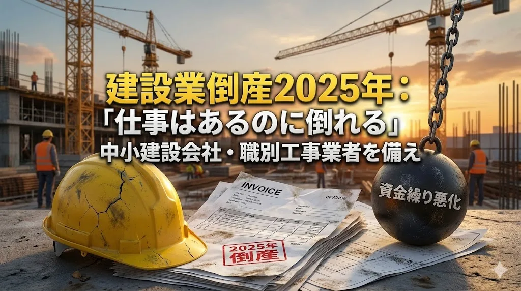 2025年建設業の倒産件数が過去最多水準に。仕事はあるのに倒れる「増収倒産」の正体と対策