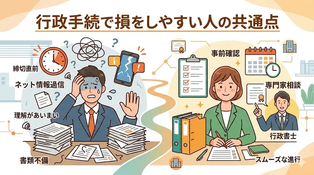行政手続きで損をしやすい人
