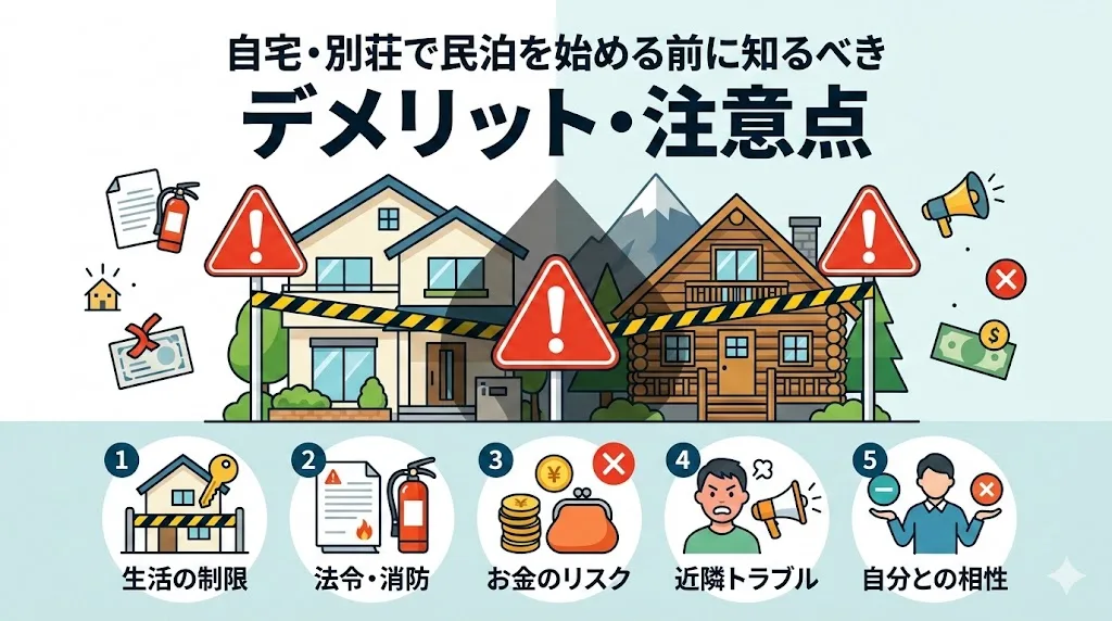 自宅で民泊を始める前に知っておきたい注意点