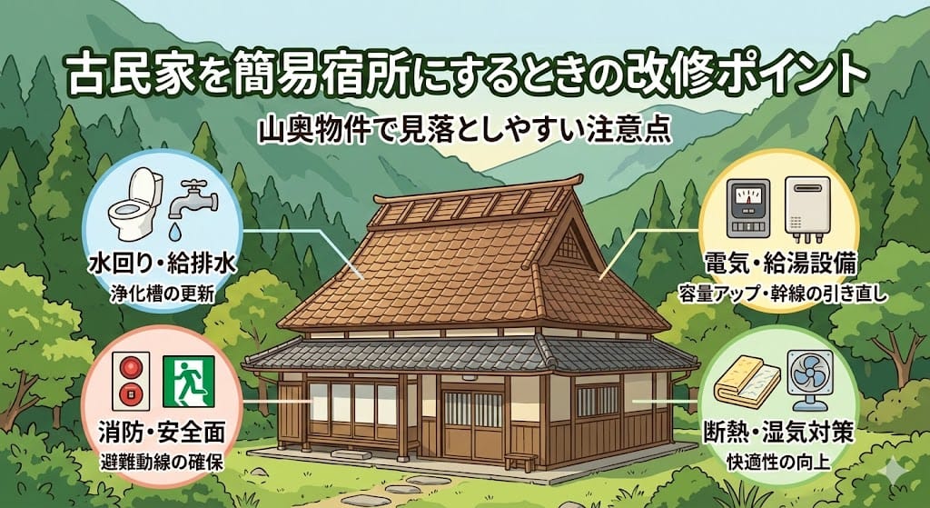 古民家を簡易宿所にするときの改修ポイント